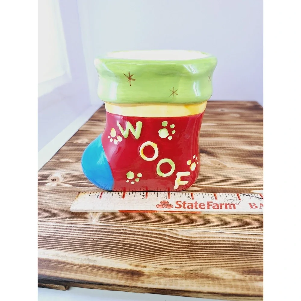 FOR YOUR Dog Treats Ceramic Cookie Jar Vintage‎ Stocking Christmas No Lid 